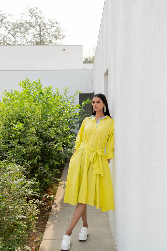 Neembu Yellow Shirt Dress