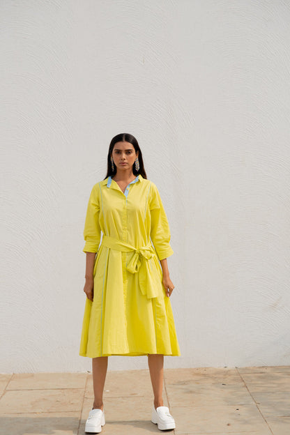 Neembu Yellow Shirt Dress