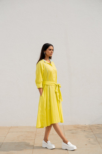 Neembu Yellow Shirt Dress