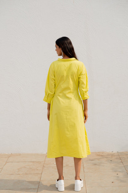 Neembu Yellow Shirt Dress