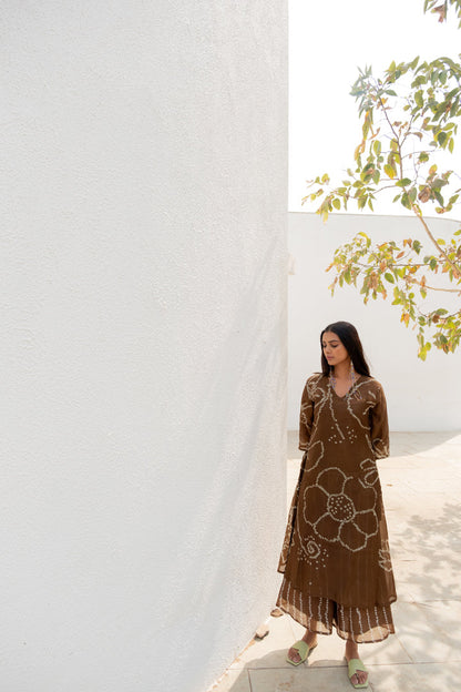 Rosewood Bandhani Kurta Set
