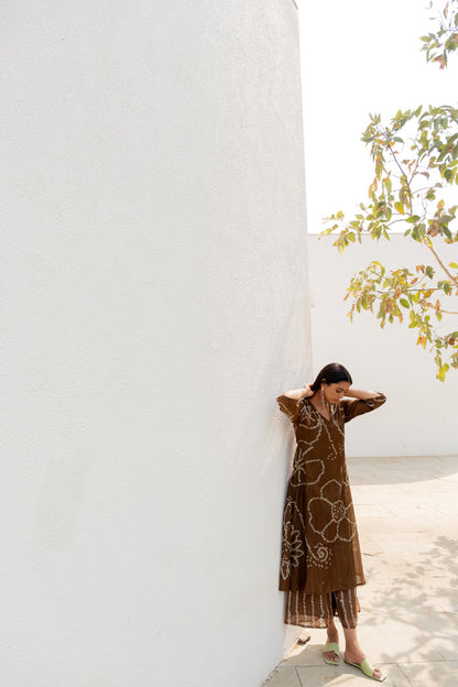 Rosewood Bandhani Kurta Set