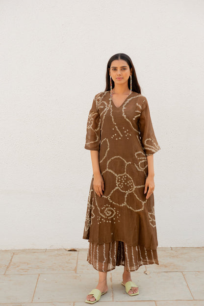 Rosewood Bandhani Kurta Set
