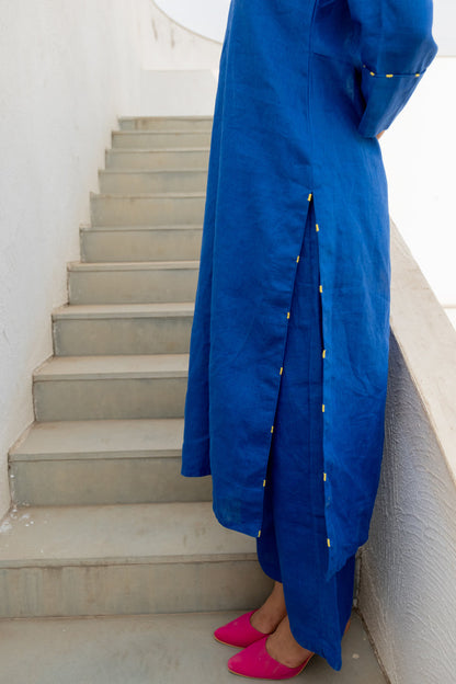 Sapphire Linen Kurta
