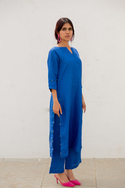 Sapphire Linen Kurta