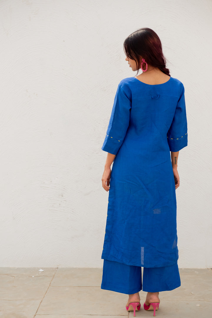 Sapphire Linen Kurta