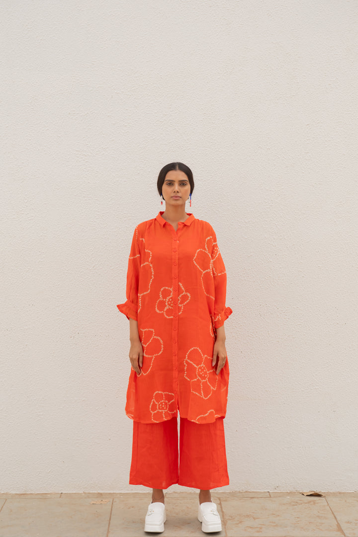 Burnt Orange Bandhani Tunic
