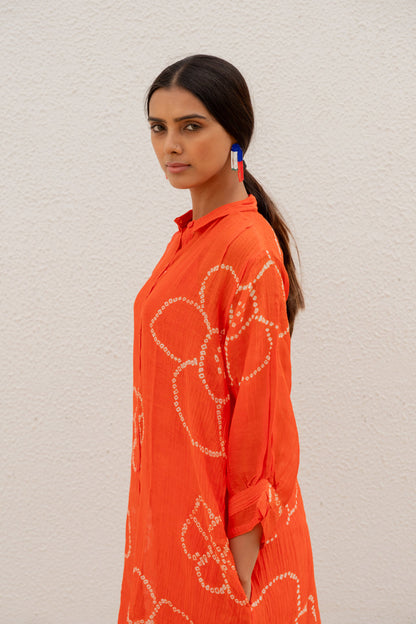 Burnt Orange Bandhani Tunic