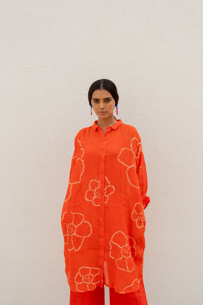Burnt Orange Bandhani Tunic