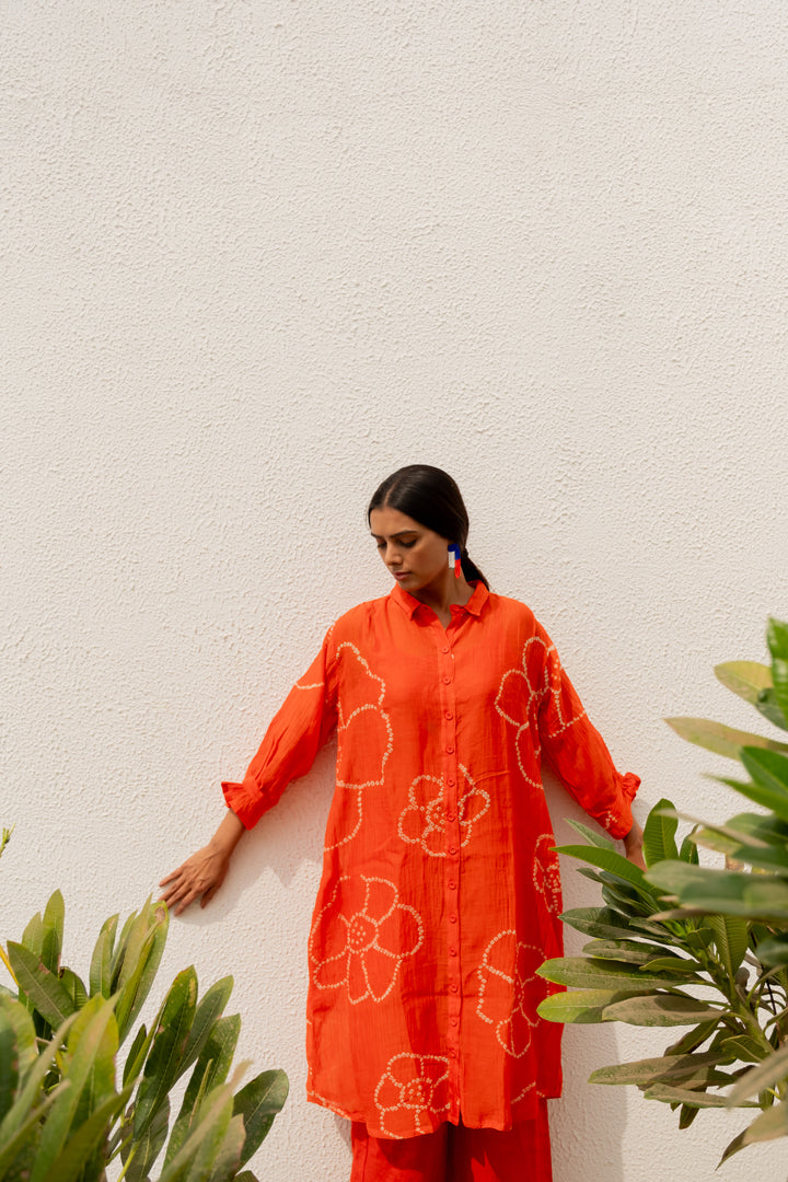 Burnt Orange Bandhani Tunic