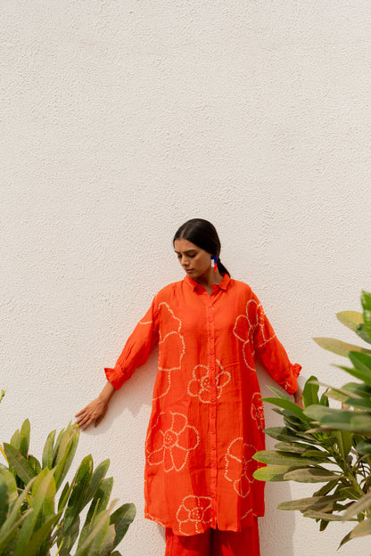 Burnt Orange Bandhani Tunic
