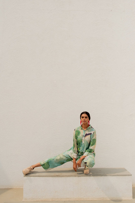 Oriental Cranes and Frogs Shirt Co-Ord