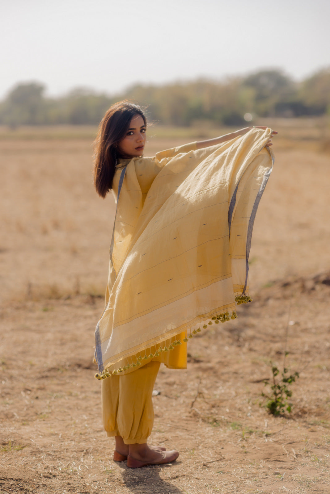 Ochre Jaamdani Dupatta