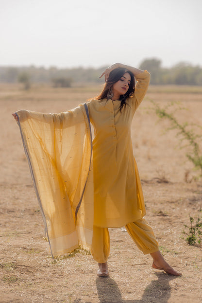 Ochre Jaamdani Dupatta
