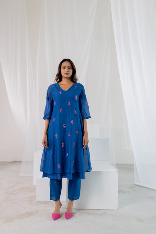 Cobalt Pink Seashore Kurta
