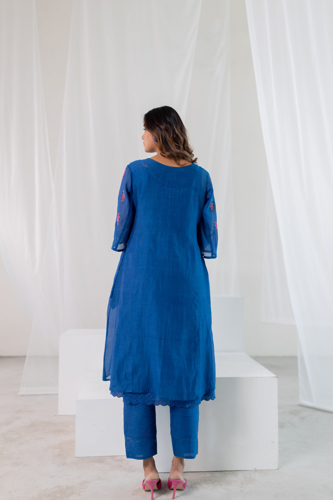 Cobalt Pink Seashore Kurta
