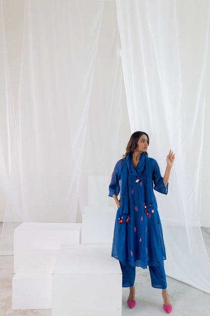 Cobalt Pink Seashore Kurta Set -Set of 2