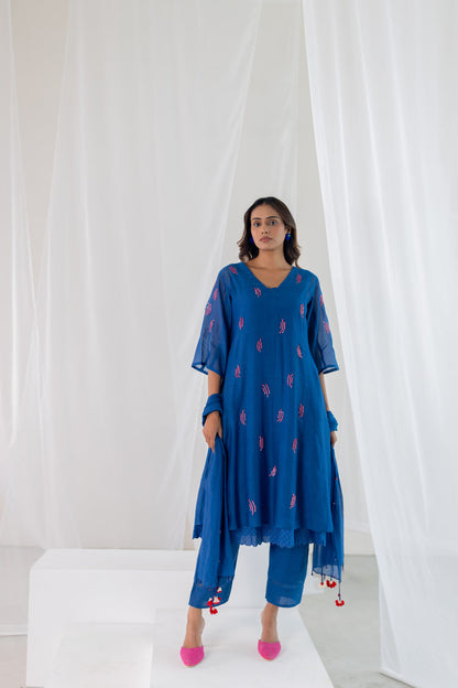 Cobalt Pink Seashore Kurta