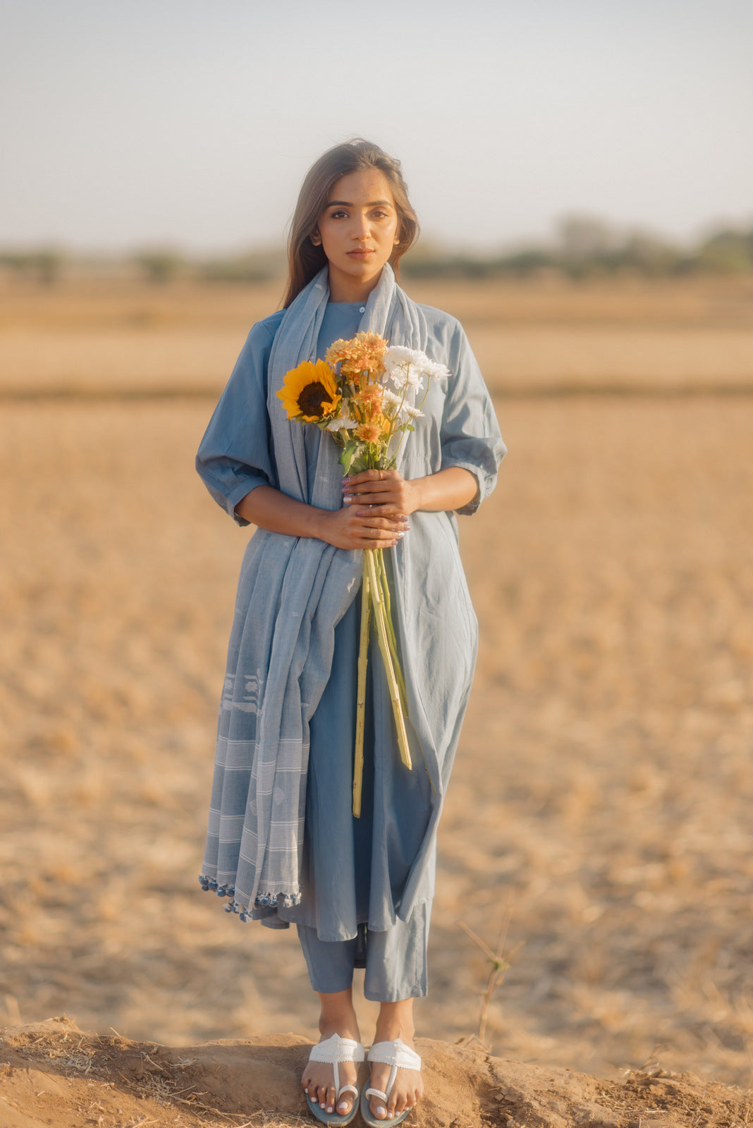 Ash grey Dupatta