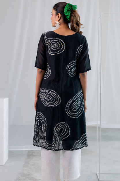 Black Sand Bandhani Kurta Set