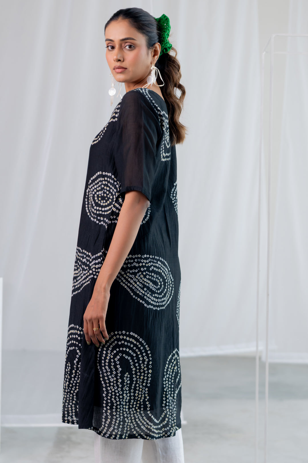 Black Sand Bandhani Kurta Set