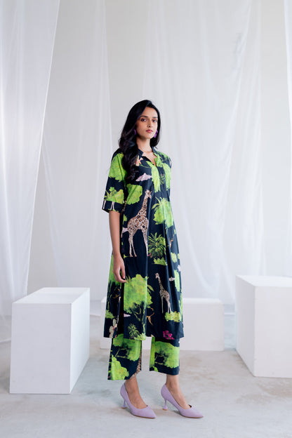 Masai Safari Poplin Kurta Co-Ord