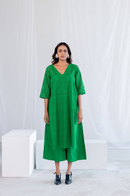 Emerald Eyelet Kurta