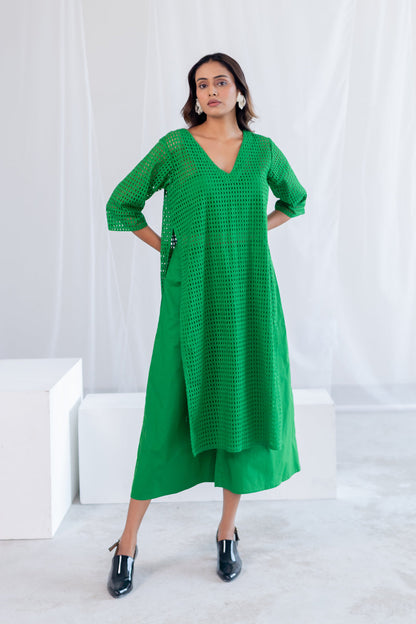 Emerald Eyelet Kurta Co- Ord