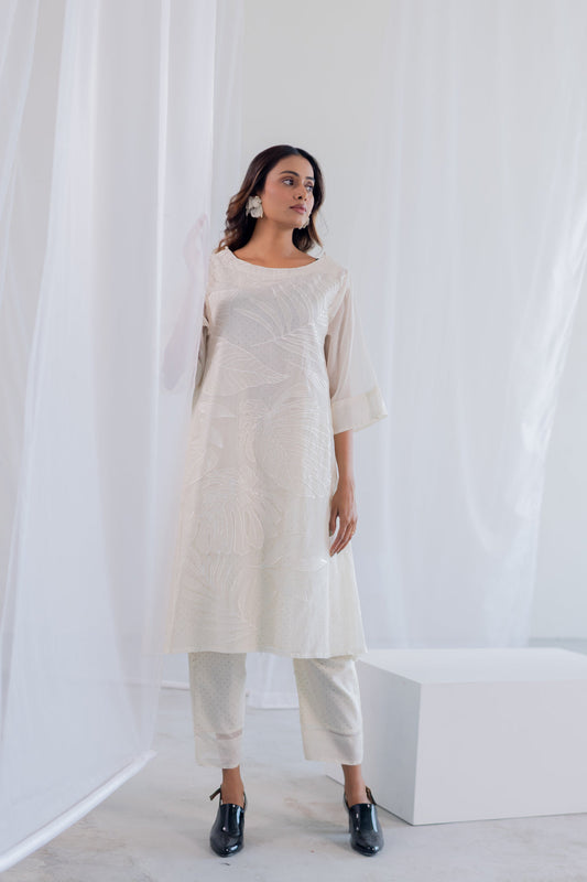 Oatmeal Foliage Applique Co-Ord