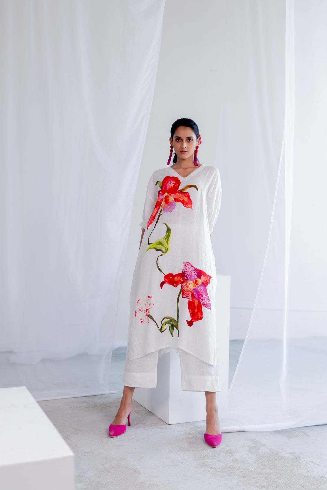 Orchids Frost Kurta