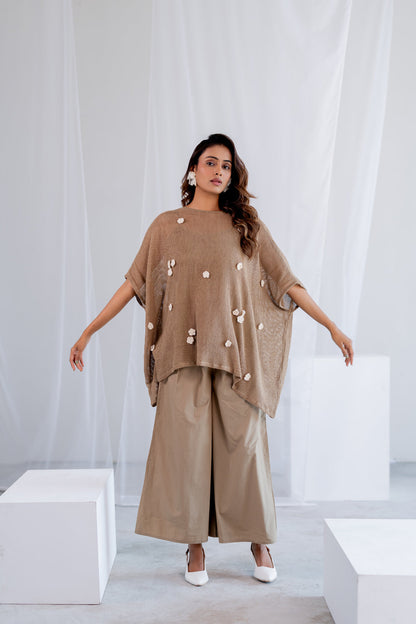 Almond Mesh Kaftan Co-Ord