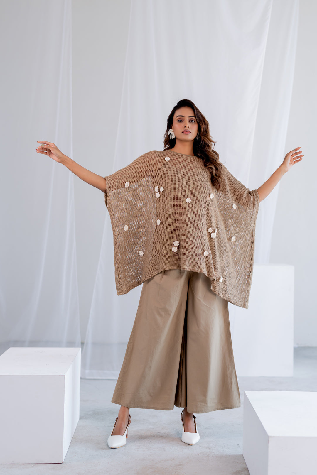 Almond Mesh Kaftan Co-Ord