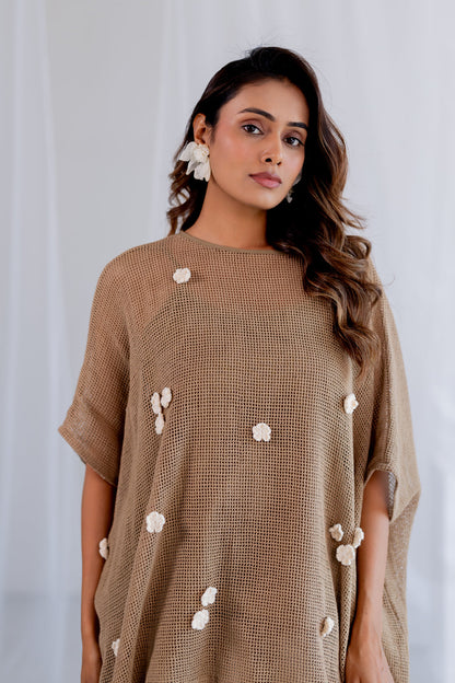Almond Mesh Kaftan Co-Ord