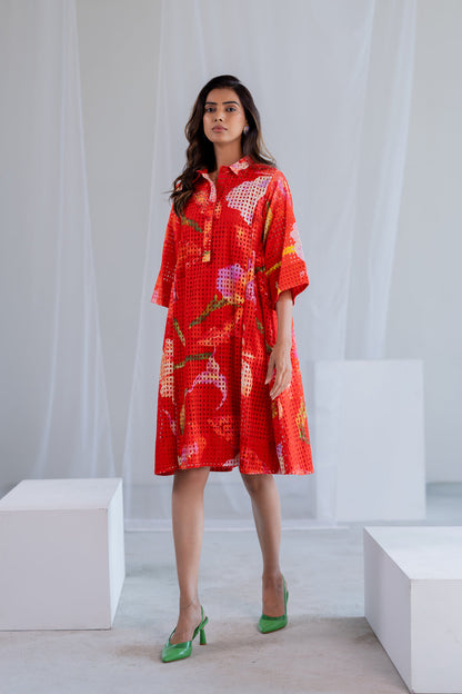 Vermilion Orchids Dress