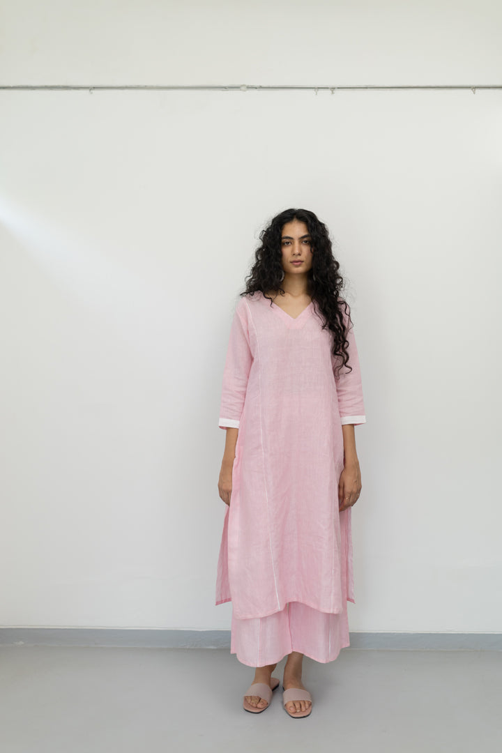 Bubblegum Linen Kurta