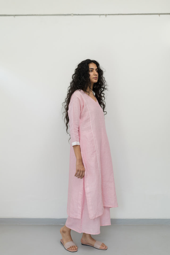 Bubblegum Linen Kurta