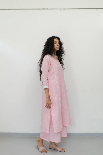Bubblegum Linen Kurta