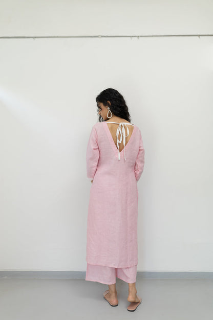 Bubblegum Linen Kurta