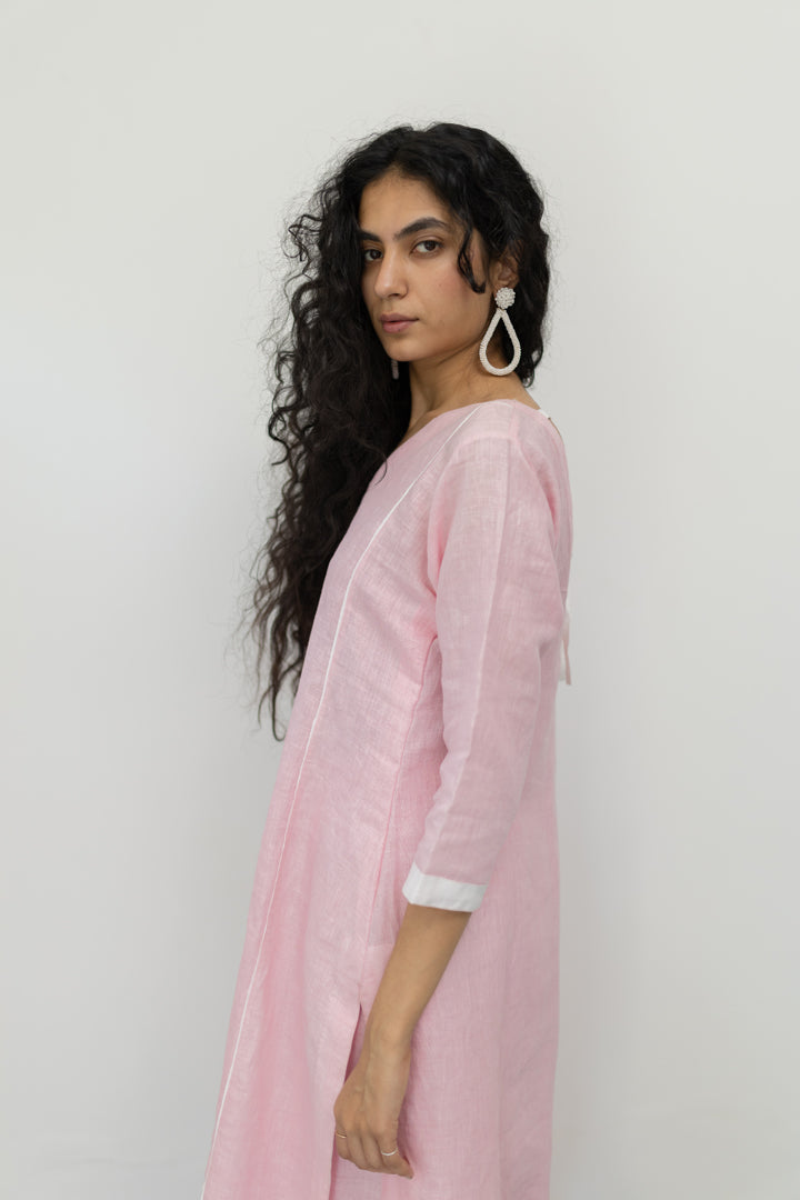 Bubblegum Linen Kurta