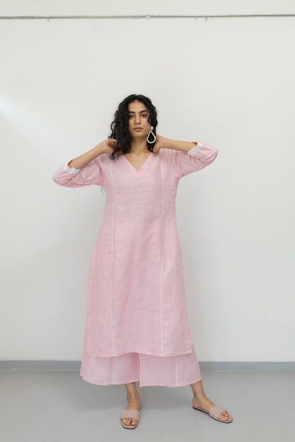 Bubblegum Linen Kurta
