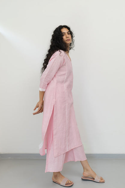 Bubblegum Linen Kurta