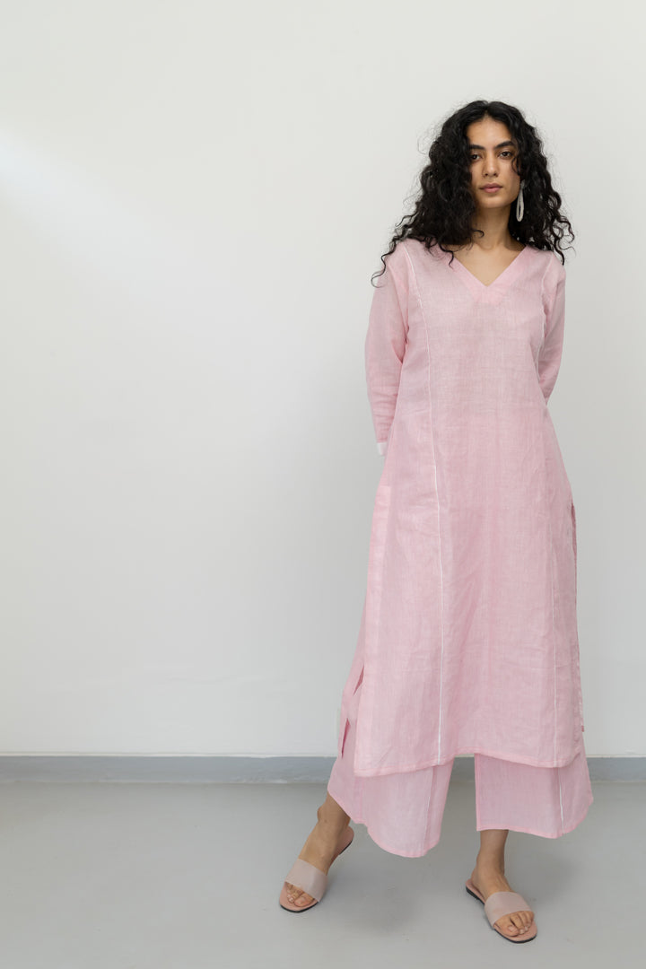 Bubblegum Linen Kurta