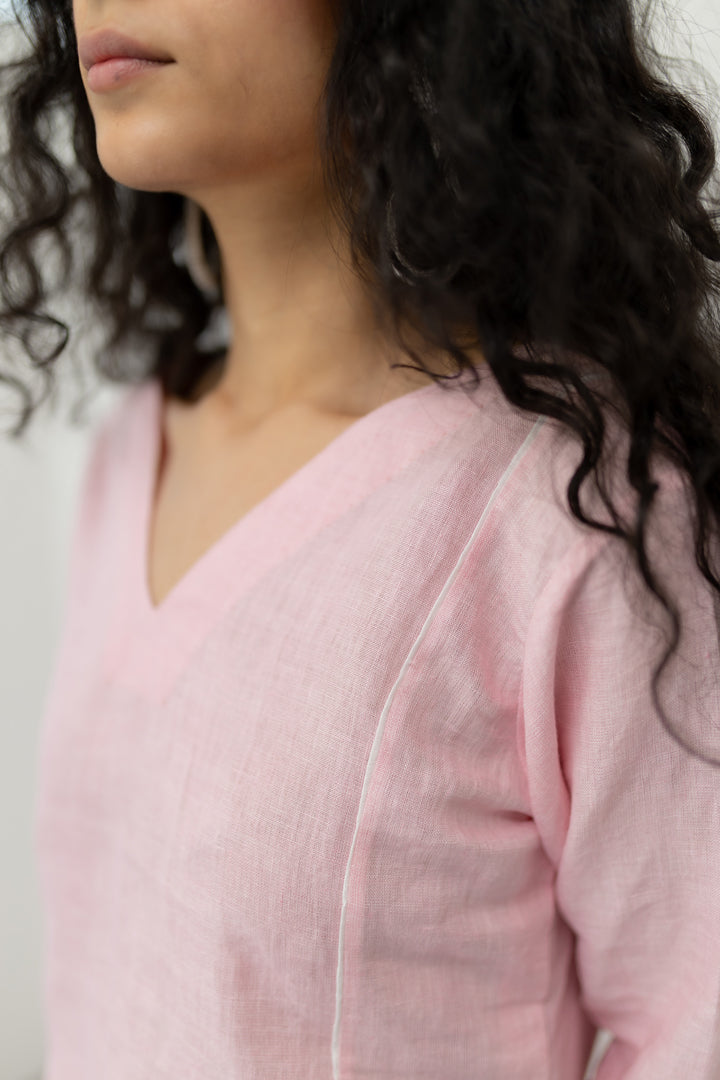 Bubblegum Linen Kurta