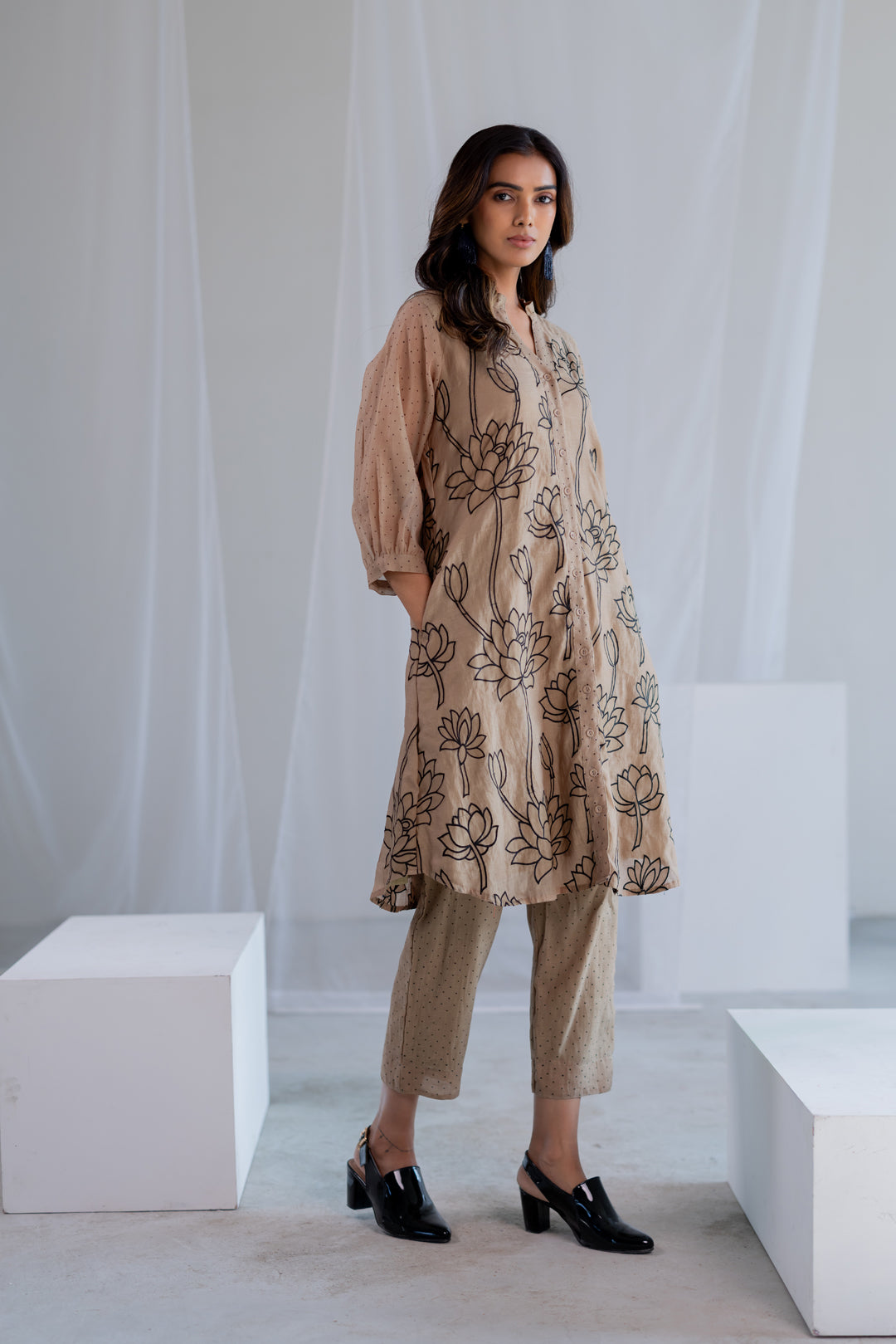 Sand Lotus Tunic Set