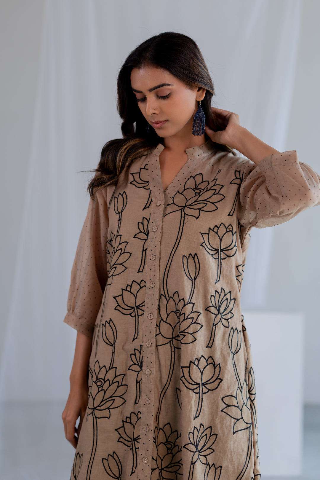 Sand Lotus Tunic Set
