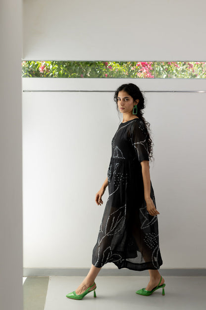 Black Bandhani Dress