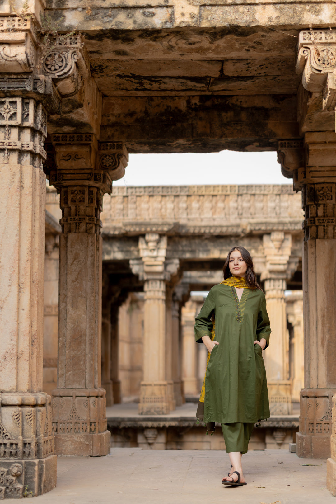 Kutch Green Kurta Set