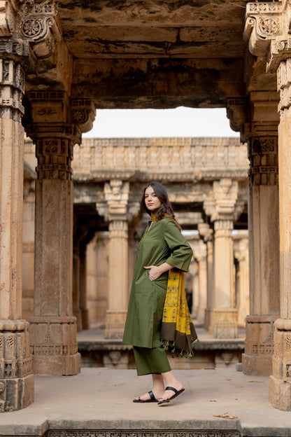 Kutch Green Kurta Set