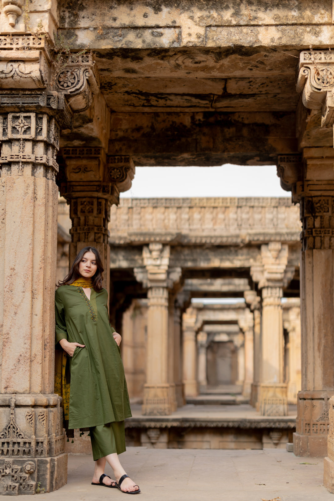 Kutch Green Kurta Set