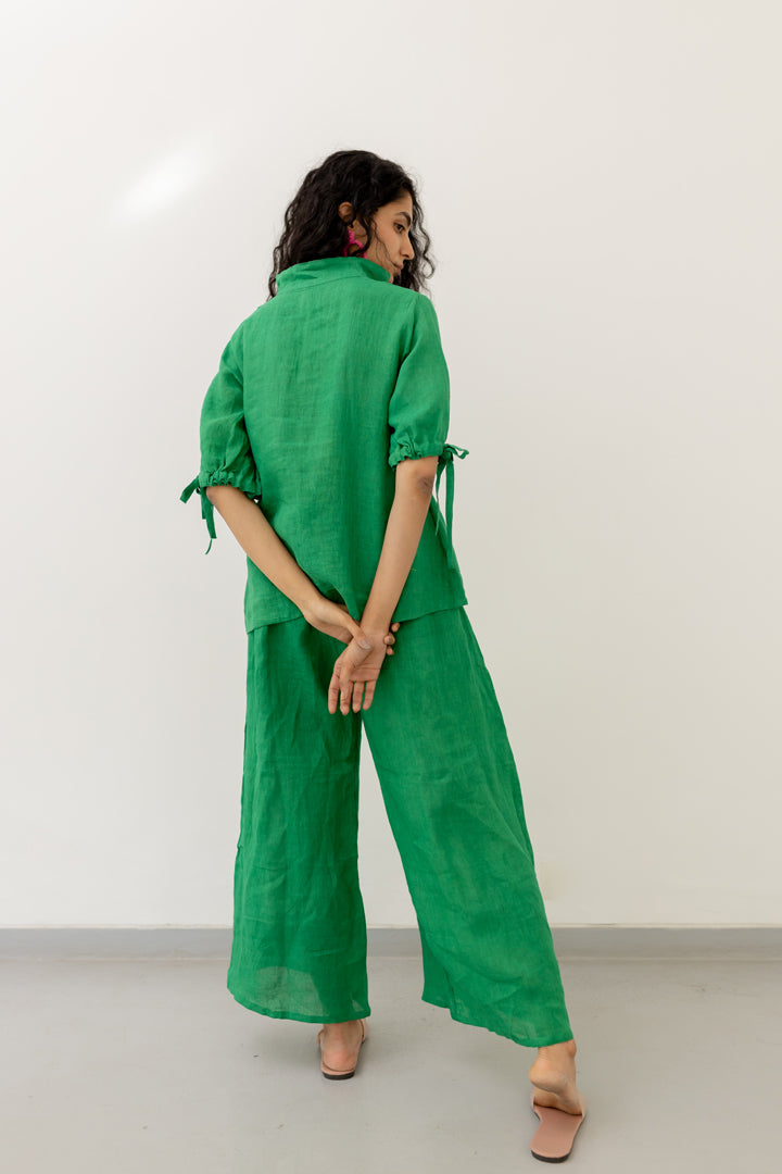 Bottlegreen Linen Top